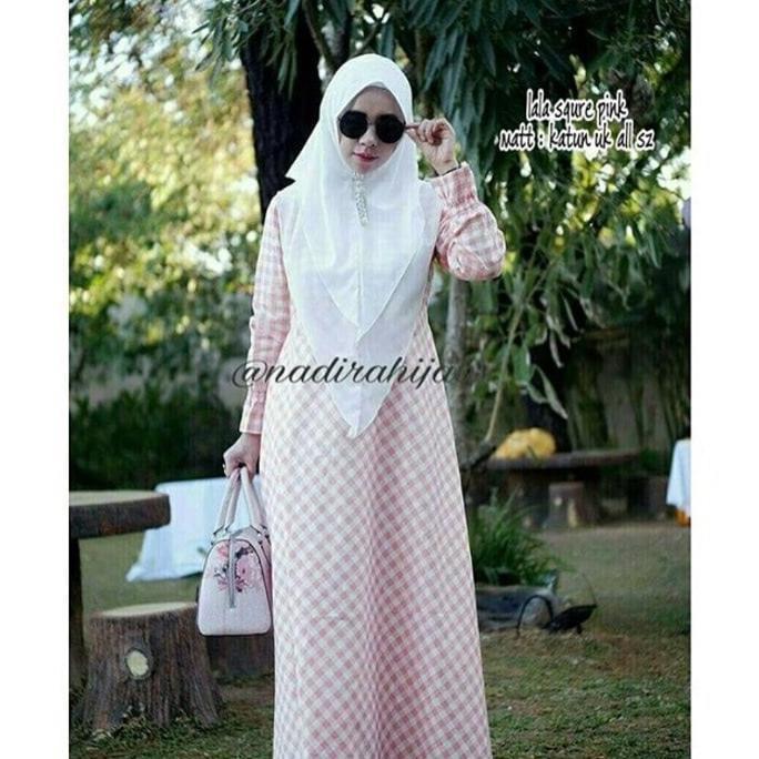 Lala Square - Gamis Murah - Baju Motif Kotak - Fashion Murah Wanita Wtyuk
