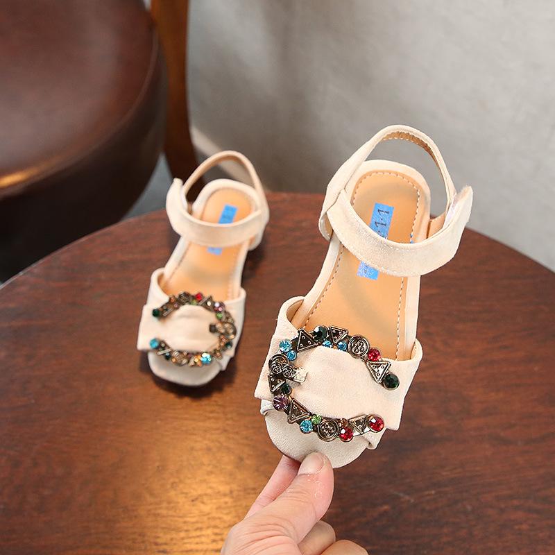 Anak-anak sepatu 2018 sandal anak-anak baru gadis Korea sepatu tunggal di anak-anak besar sepatu kaki terbuka sepatu putri kecil generasi Biru