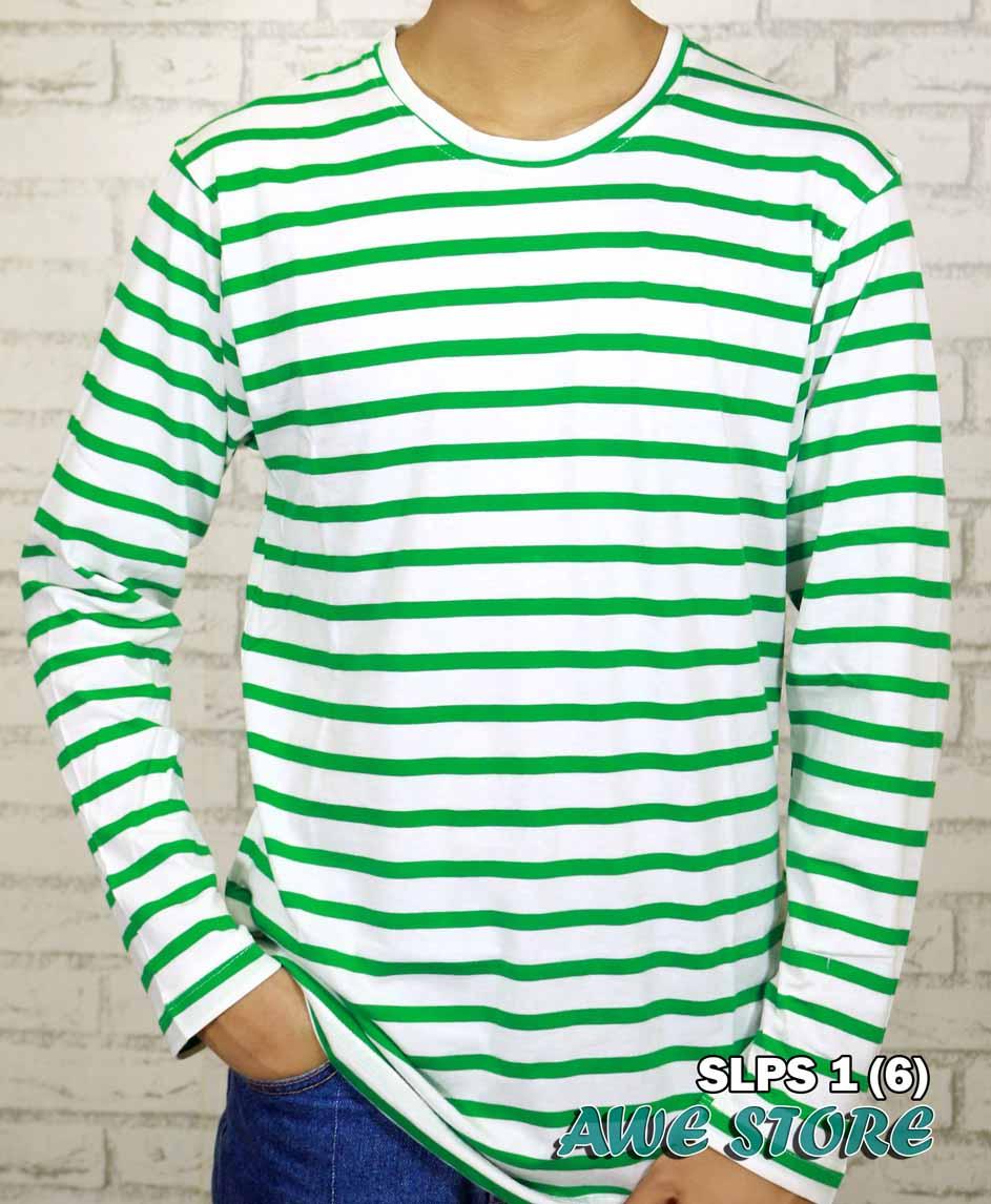 Awwe Store.Baju Kaos Distro T-shirt Distro Lengan Panjang Salur - Fashion Pria Distro - Atasan Pria Katun - Simple / Keren Cowo Cewe Pakaian Distro