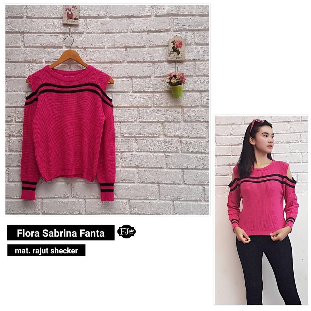 Sweater Flora Sabrina Outer Rajut Shecker Baju Wanita Muslim Pakaian Hangat Wanita Atasan Simple Baju Wanita Hijab Casual Modern Trendy Baju Model Terbaru 2018