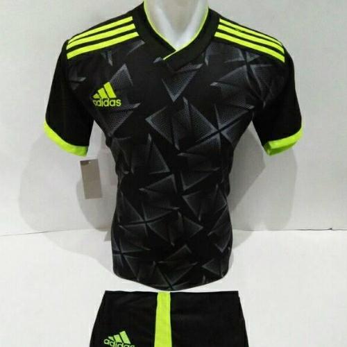 Baju kaos jersey bola setelan futsal bola/volly Adidas 08 hitam hijau