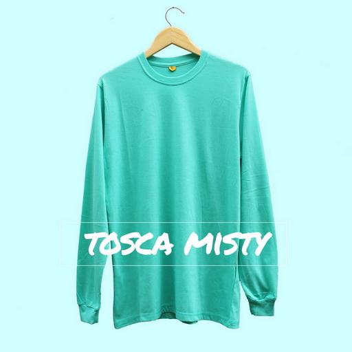 Baju Kaos Polos Oblong Lengan Panjang TOSCA MISTY / Long Sleeve Toska Misti Kaos Cewek Cowok