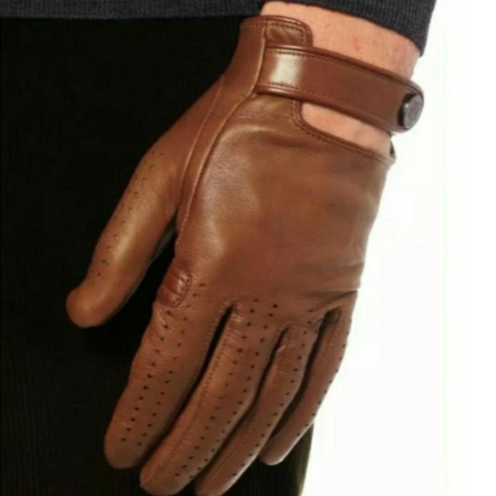 Tradewear Sarung Tangan Kulit Asli Garut Model Retro - Sarung Tangan Klasik Coklat