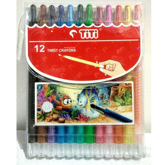 Crayon Putar Titi 12 Warna / Crayon Murah