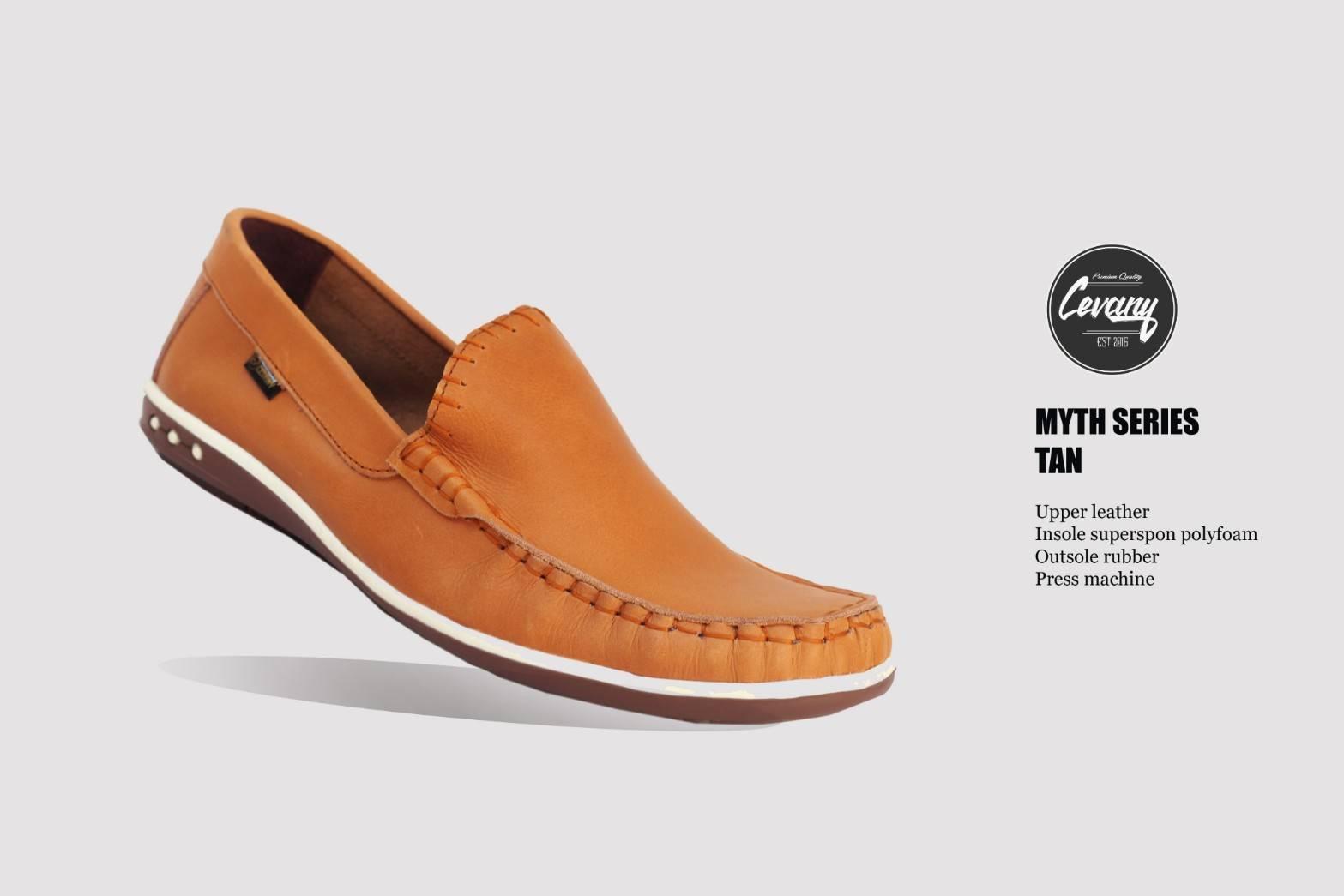 Sepatu Casual Pria Kulit Asli - Sepatu Santai Pria - Sepatu Branded Cevany - Sepatu Slip On pria