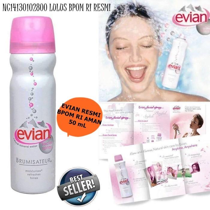 EVIAN BRUMISATEUR FRANCE FACIAL SPRAY 50 ML BPOM RI AMAN UNTUK WAJAH -