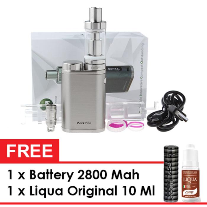 Eleaf iStick Pico 75W - Garansi 1 tahun - Vape Starter Kit + Atomizer Melo III Mini Vapor - FREE Liqua + Battery