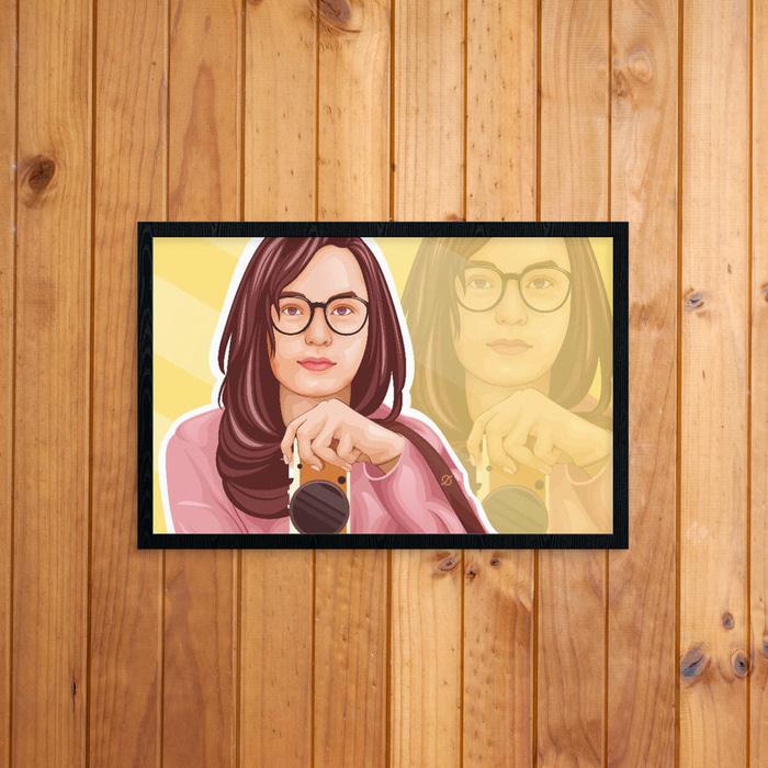 Pembuatan Vektor Wajah + Cetak + Frame Ukuran A4
