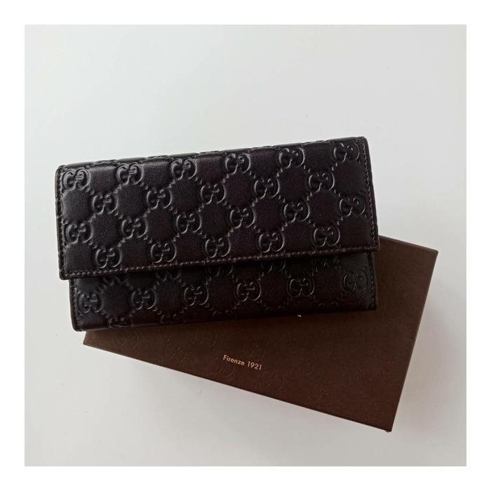 DOMPET GUCCI ORIGINAL - GUCCI WALLET GUCCISSIMA FLAP BLACK