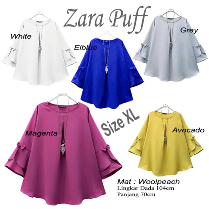 Atasan Wanita Zara Puff Blouse Tunik Baju Muslim Blus Muslim / Baju wanita / baju murah / baju atasan wanita / Baju wanita murah / baju wanita jumbo / baju polos / naju wanita polos / baju pesta / kemeja wanita