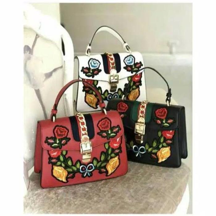 Tas Fashion Gucci Sylvie Floral Embroidery Shoulder Bag Import Murah - 2wlRpi