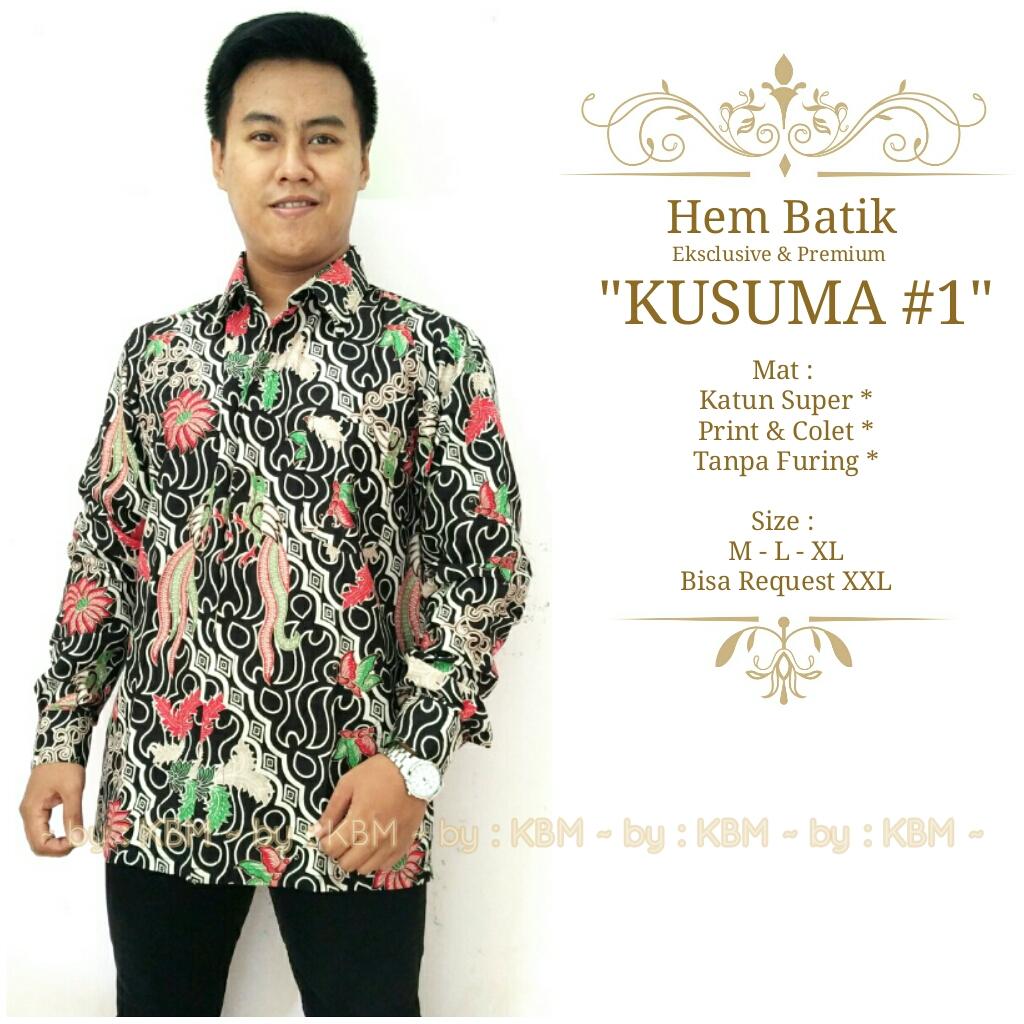 Promo kemeja batik pria / kemeja batik / batik pria / atasan batik / kemeja pesta / batik premium / batik eksclusive / kemeja premium / Batik kusuma 1