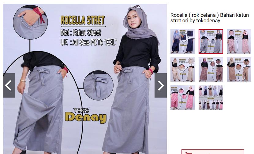 Rocella ( rok celana ) Bahan katun stret ori