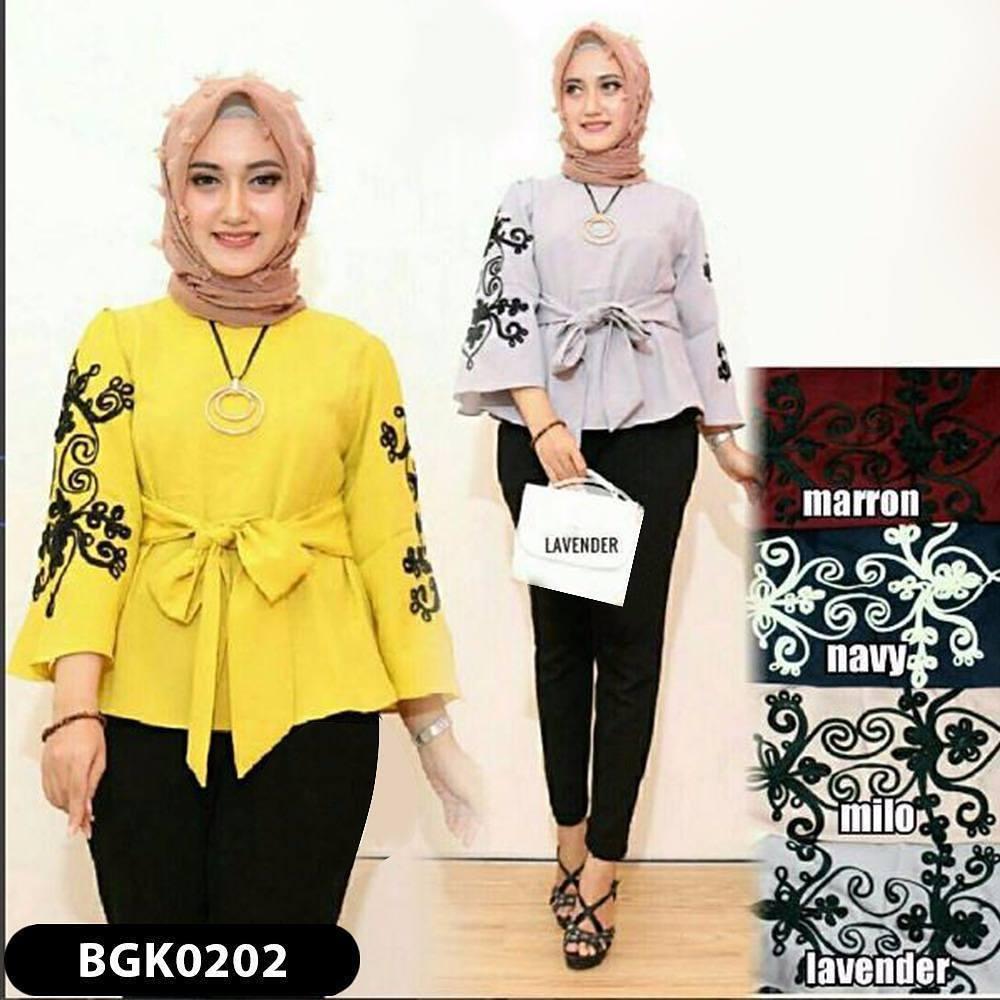 Atasan Murah Grosir Baju Wanita Muslim Brokat Branded Modern Cewe Cewek Anak Promo Lucu Bagus Arwita NAVY