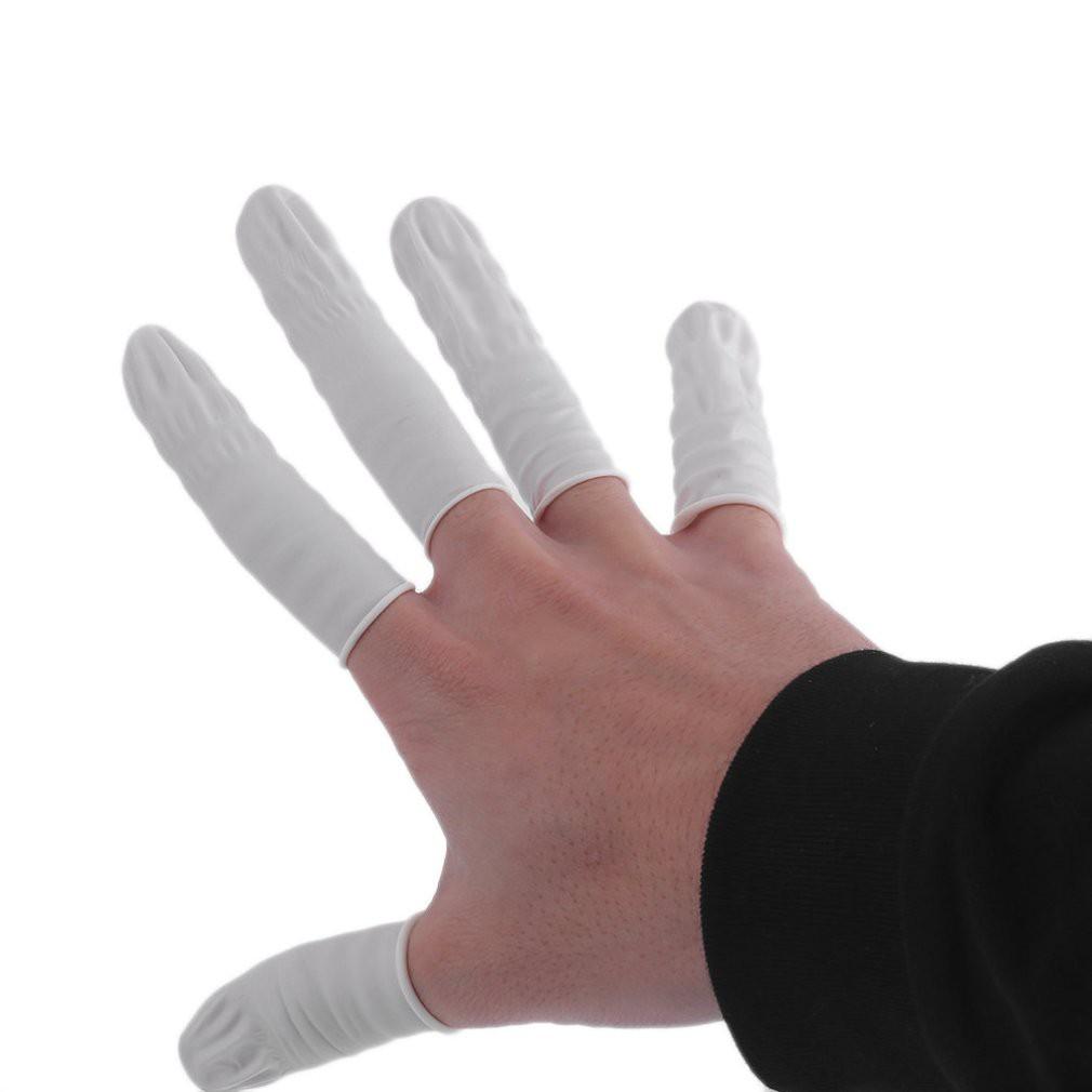5Pcs/Set Sarung Tangan Ujung Jari Bahan Karet Profesional Sekali Pakai/Disposable