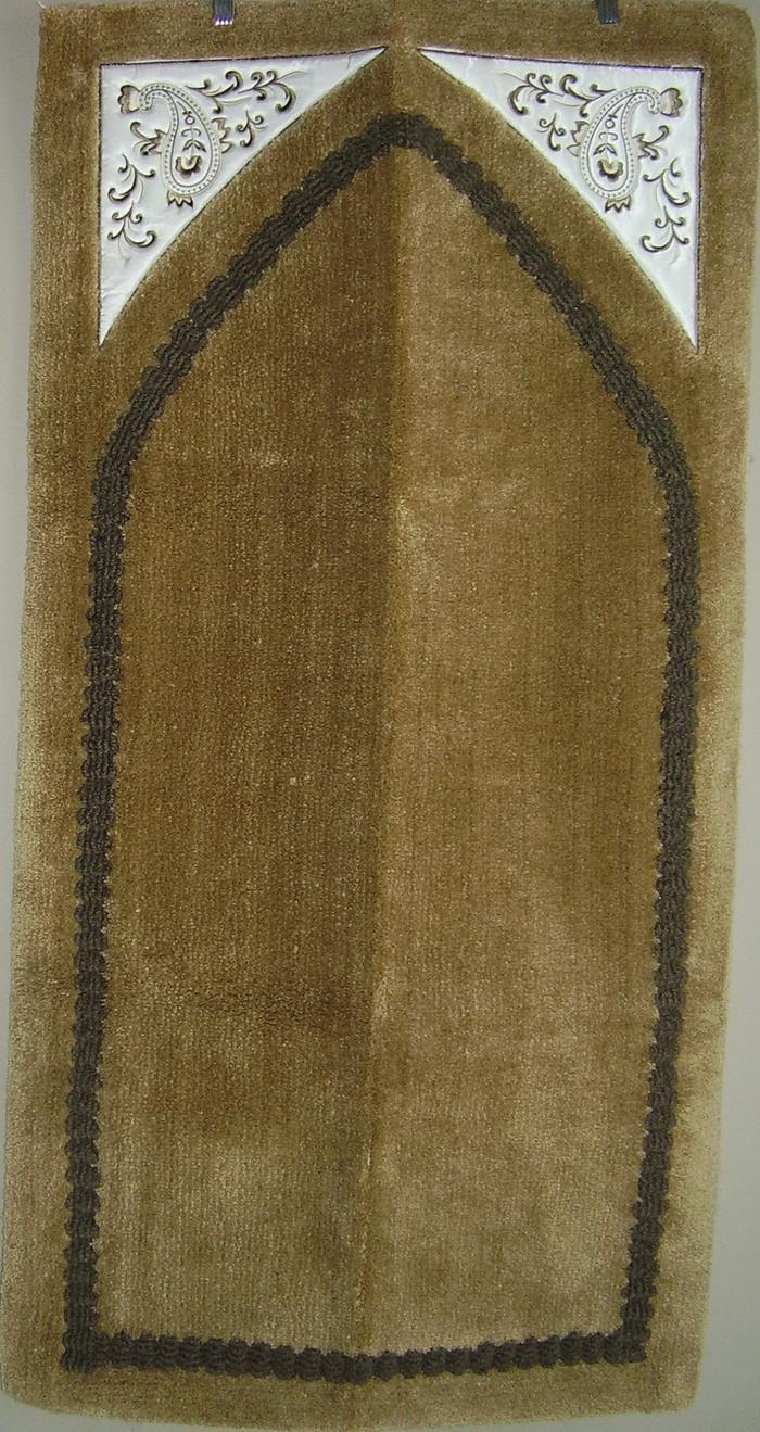 SAJADAH DEWASA - KARPET KANVAS TEBAL BORDIR POJOK - COKLAT