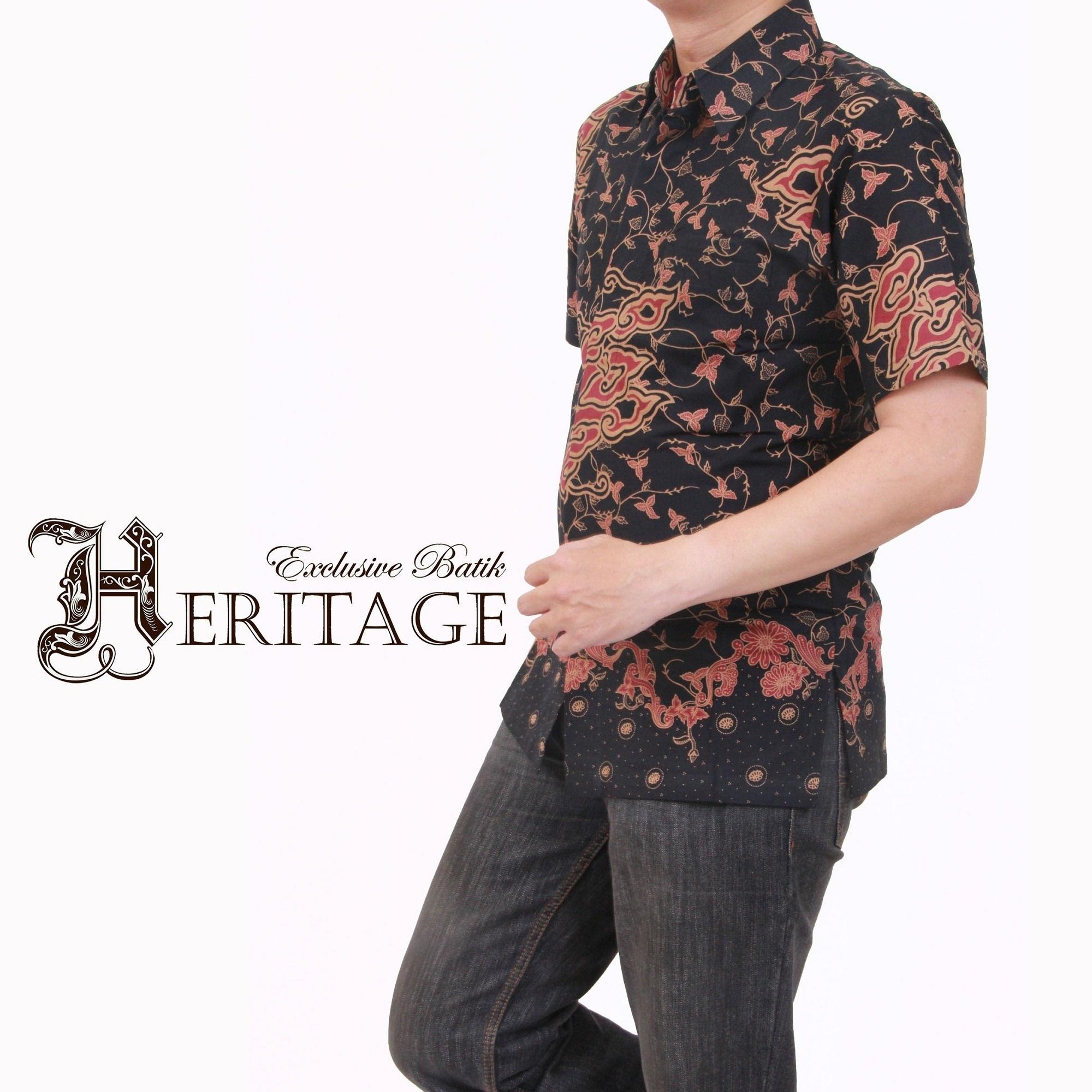 KEMEJA BATIK HERITAGE KATUN MEGA MENDUNG HITAM