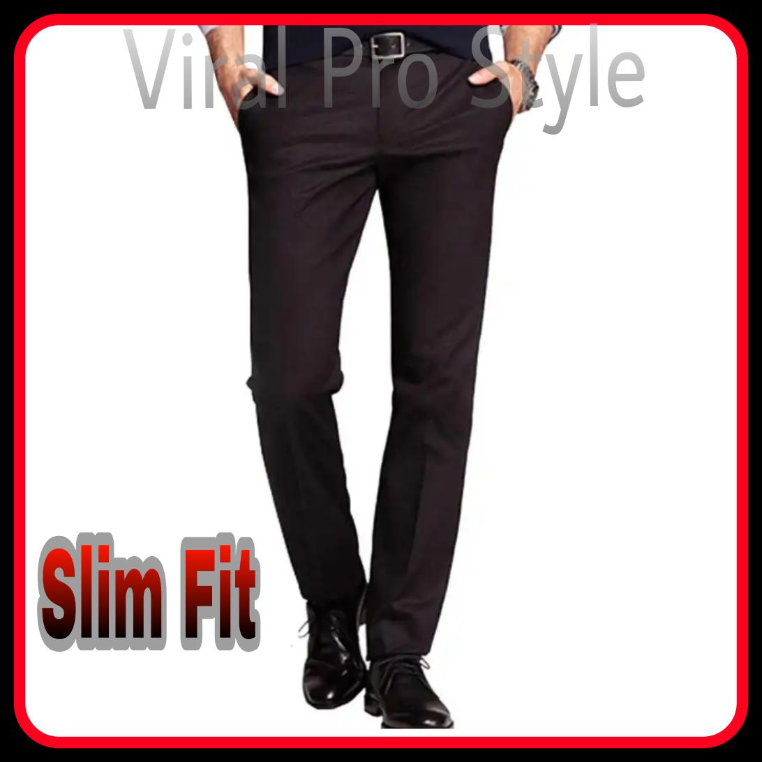 Viral Guido - Celana Pria Panjang Formal Kerja - Kantor - Formal - Slim Fit - Kain Twill - Hitam