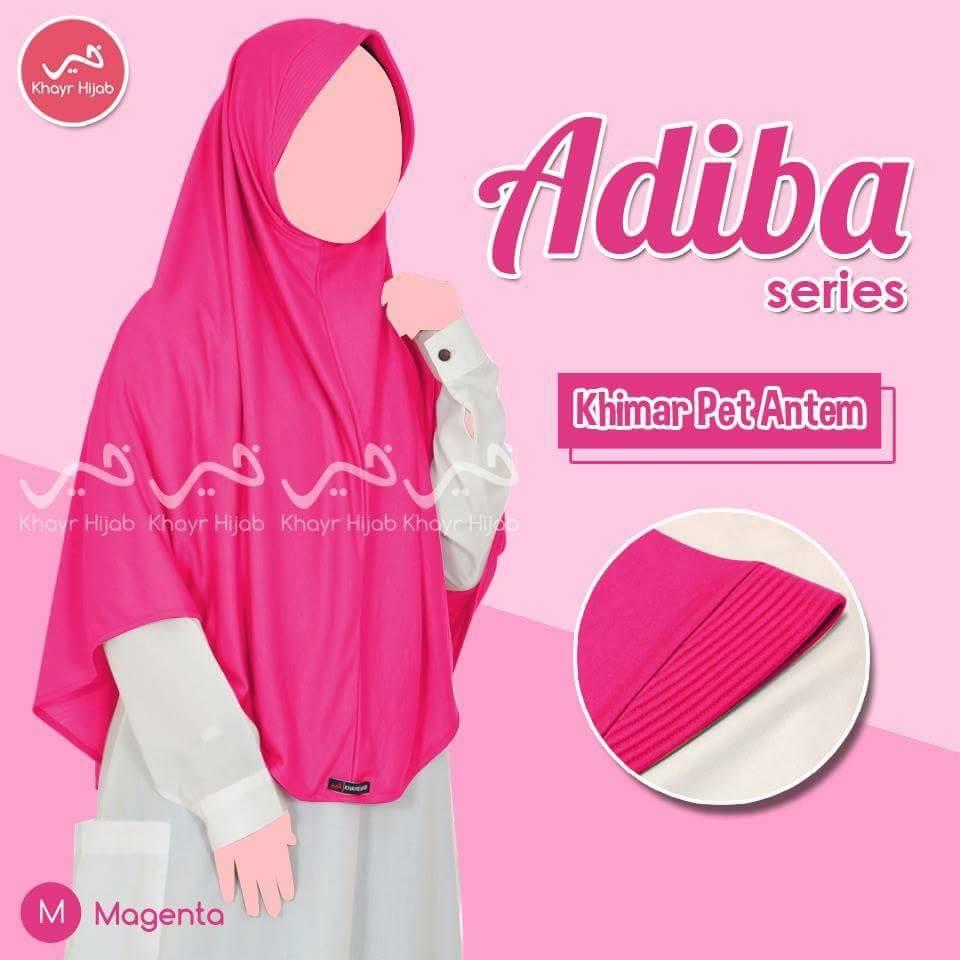 Kerudung Kaos Khayr Adiba Series Khimar Pet Antem Magenta