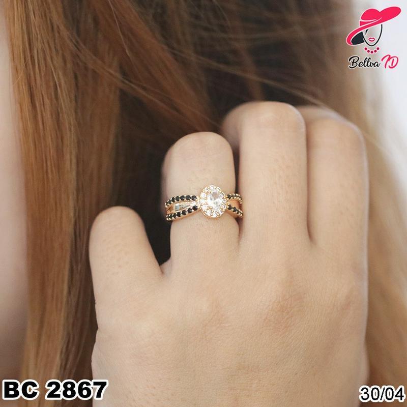 Cincin Emas Berlian Mata 1 Batu Hitam Ekslusif Murah C 2867