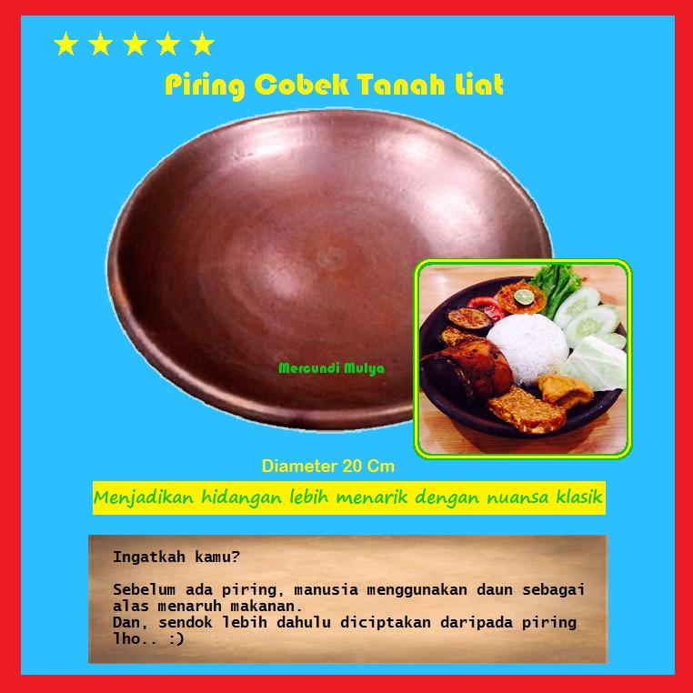 Piring Tanah Liat Tradisional Cobek Untuk Sajian Resto Kafe Warung Lesehan Pecel Lele