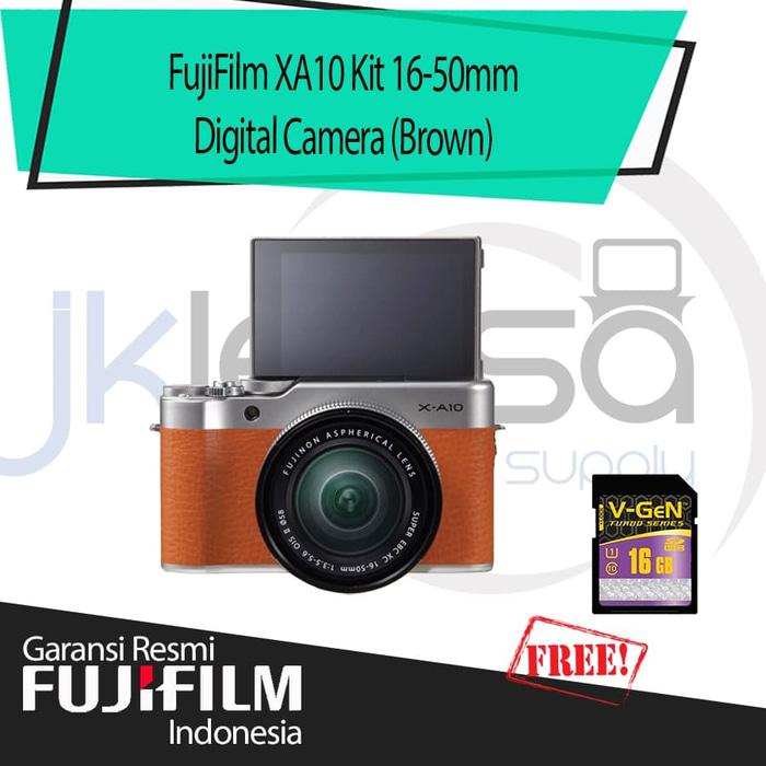 Fujifilm XA10 KIT 16-50mm f 3.5-5.6 OIS II - Brown Kamera Mirrorless + SDHC jklensa Garansi Resmi Fujifilm Indonesia