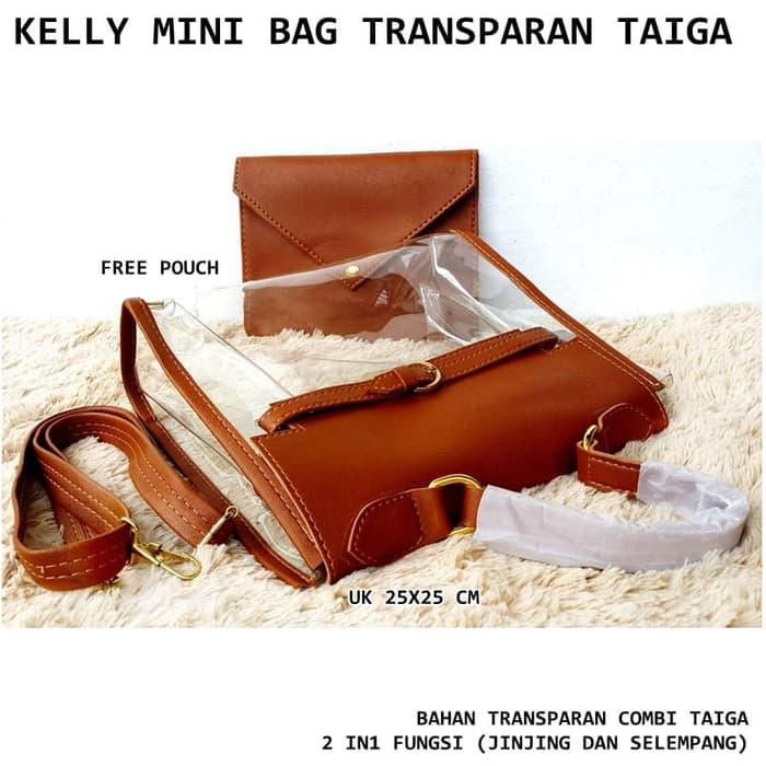 PROMO!!! TAS KANTOR WANITA VALENTINO SPEEDY JELLY TRANSPARAN COKLAT NEW - r8DgLP