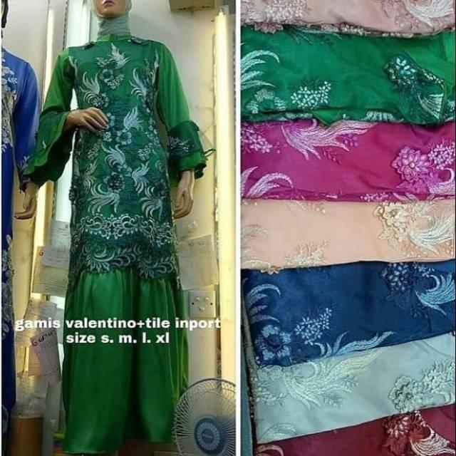 Gamis Pesta Bahan Valentino Mix Tile / Gamis Valentino Mix Tile
