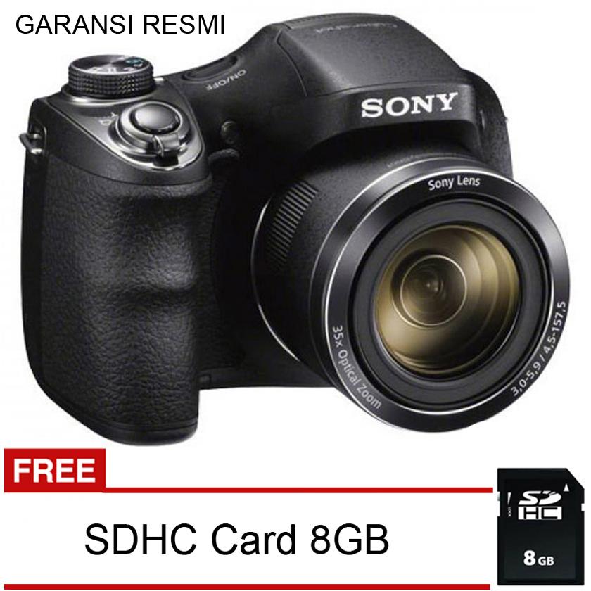 Sony DSC H300 20.1 MP - 35x Optical Zoom - Hitam - Gratis SDHC 8GB