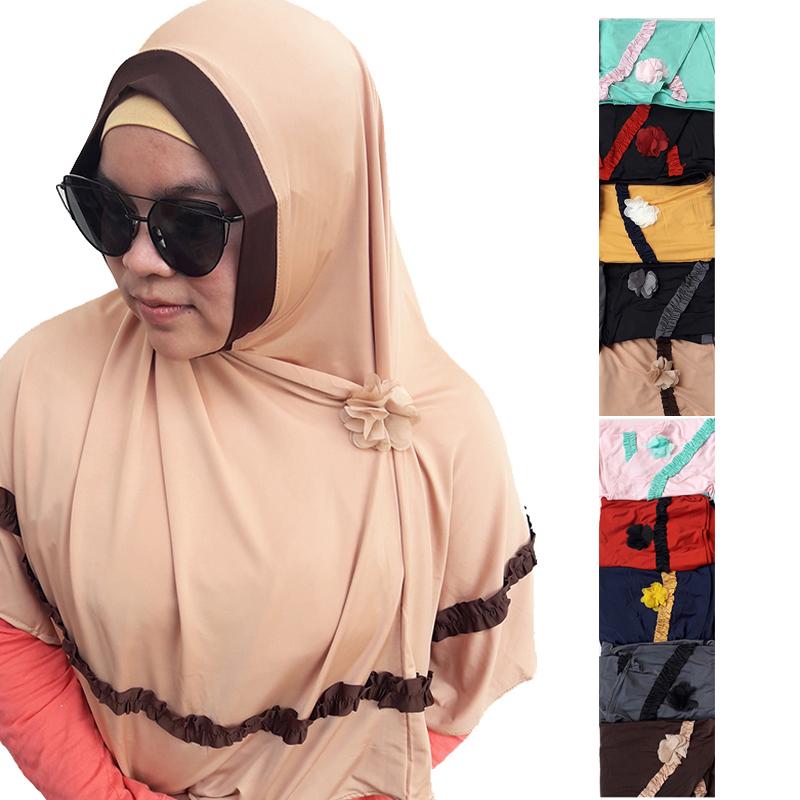 Delice Hijab Kepala Kerudung Yasmine Jilbab Instan Syari Khimar Polos Free Bros Bunga Tanpa Pet Instant Langsung Pakai Women Fashion Wanita Muslim Muslimah Stretch Pengajian Sehari-hari Penutup Pelindung Kepala Simple Adem Nyaman