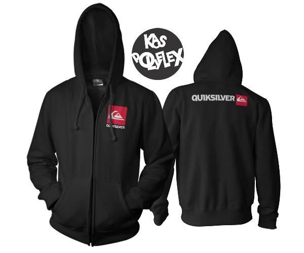 PALING DICARI JAKET SWEATER HOODIE ZIPPER QUIKSILVER HITAM (POLYFLEX) PROMO