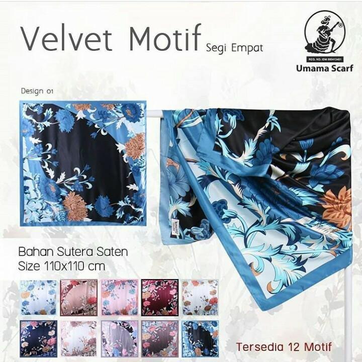 Hijab Segi Empat Motif / Jilbab Segi Empat Motif / Kerudung Segi Empat Motif /Hijab Segi Empat Umama scarf Valvet