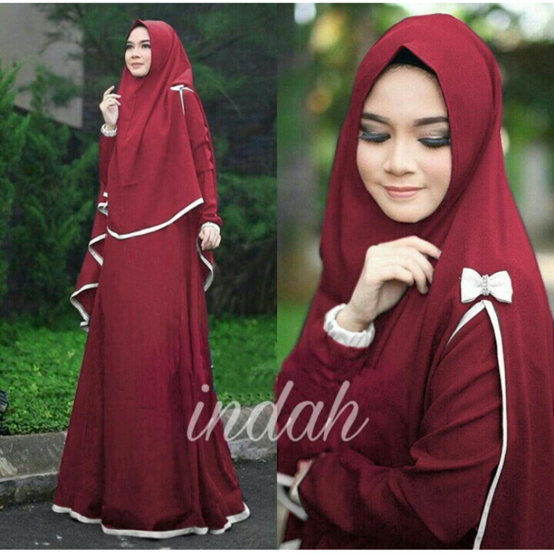 INDAH SYARII GAMIS MUSLIM WANITA MUSLIMIN SYARII DRESS LEBARAN NAIK HAJI