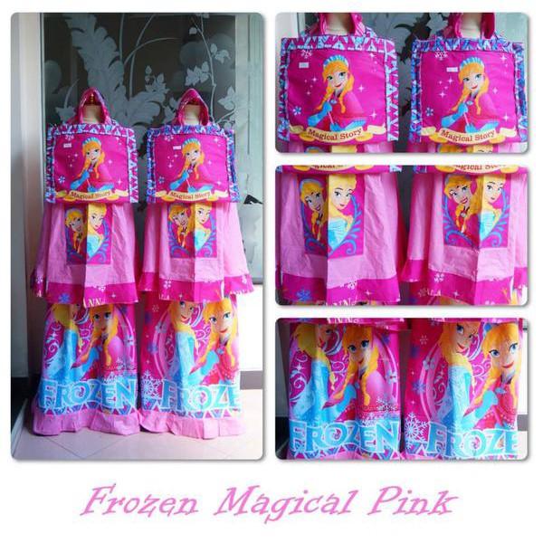 JUAL MUKENA ANAK/PUSAT GROSIR MUKENA ANAK FROZEN MAGICAL PINK s