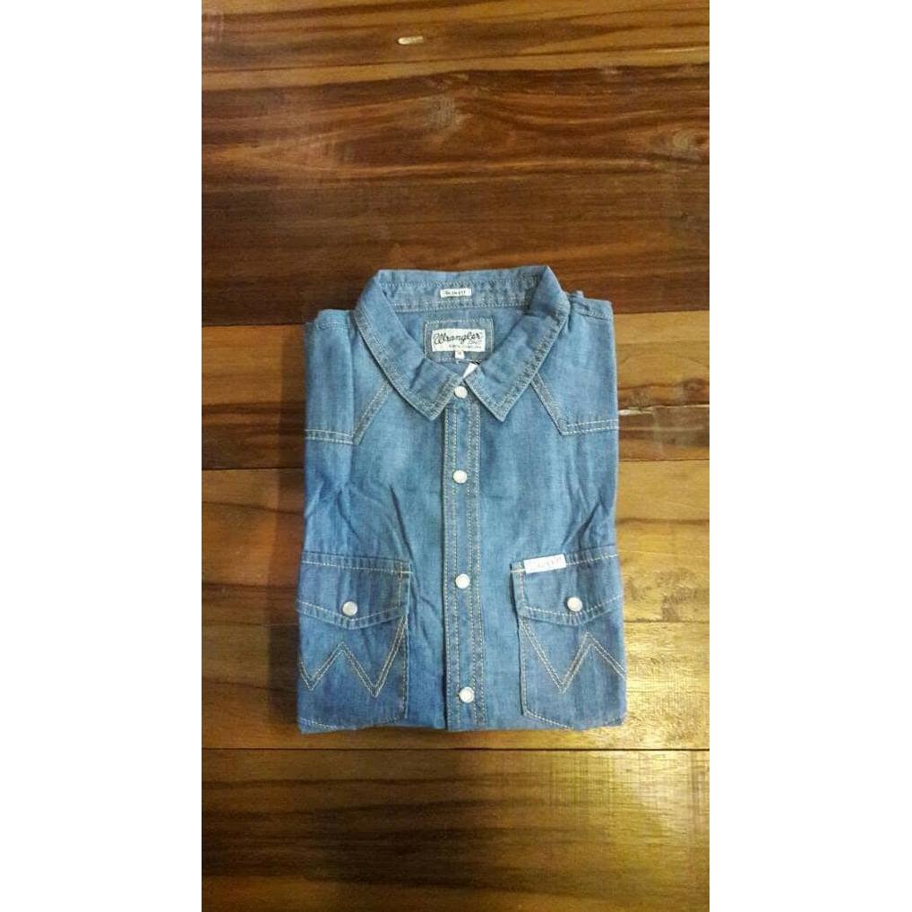 Kemeja Denim Wrangler Long Sleeve / Original - Fhqzbv