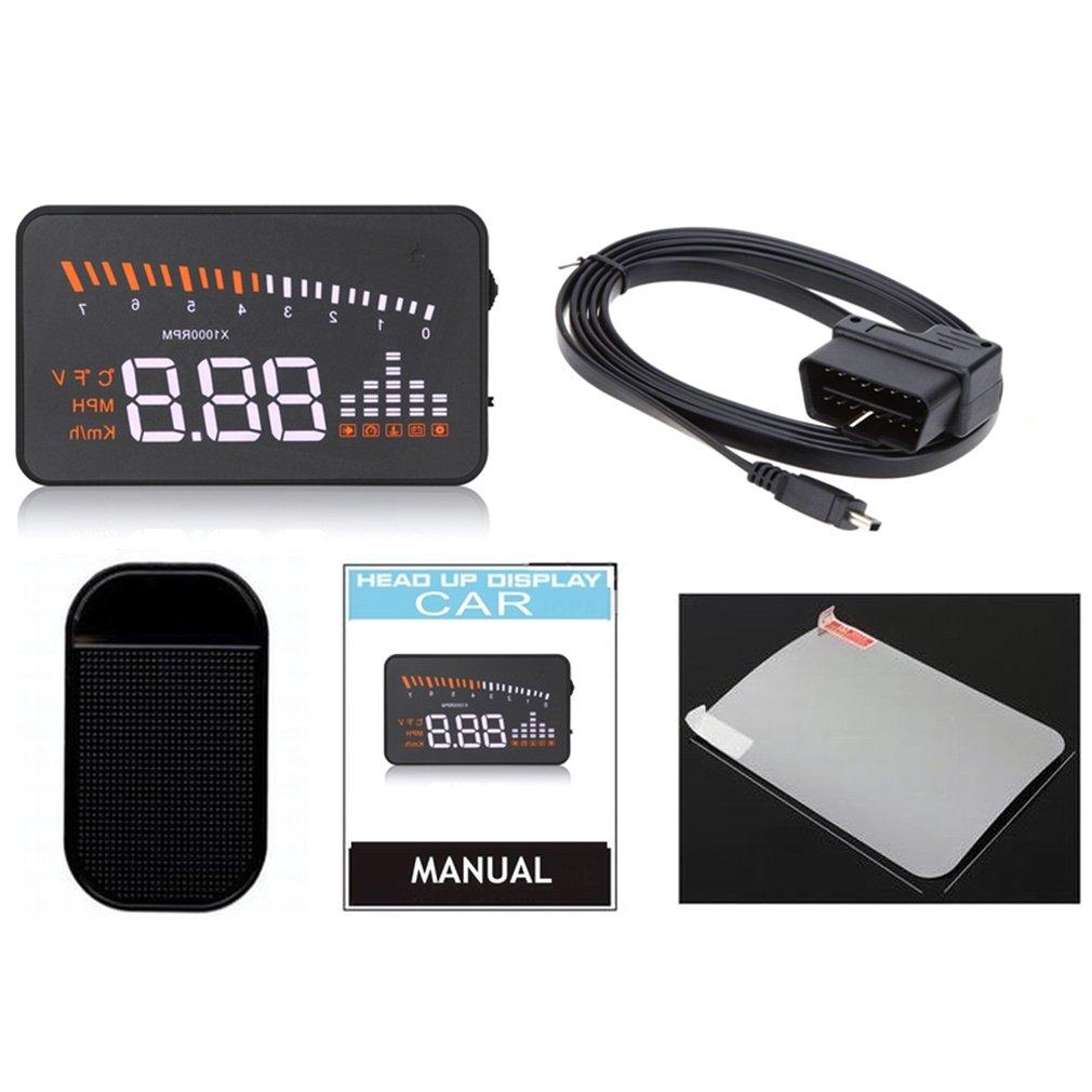 GOFT X5 3 inch Car Head Up Display OBD2 II Speed Alarm System Fuel Consumption Black