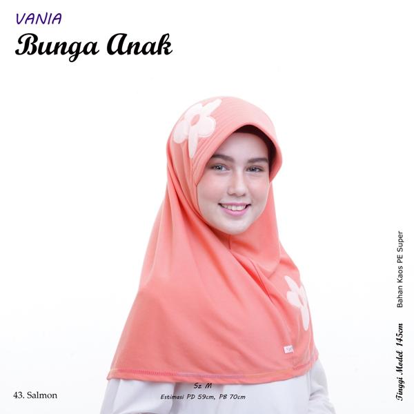 Jilbab Vania Bunga Anak Ceplok size M (8-13 tahun)