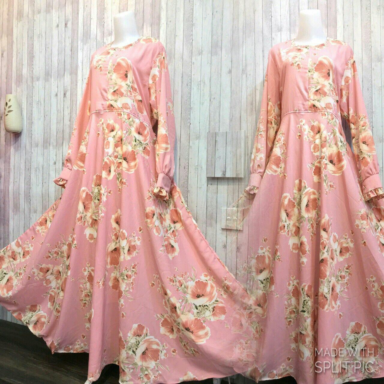 Adzra Gamis Murah syari/busana muslim wanita - Asyifa Gamis - Pink