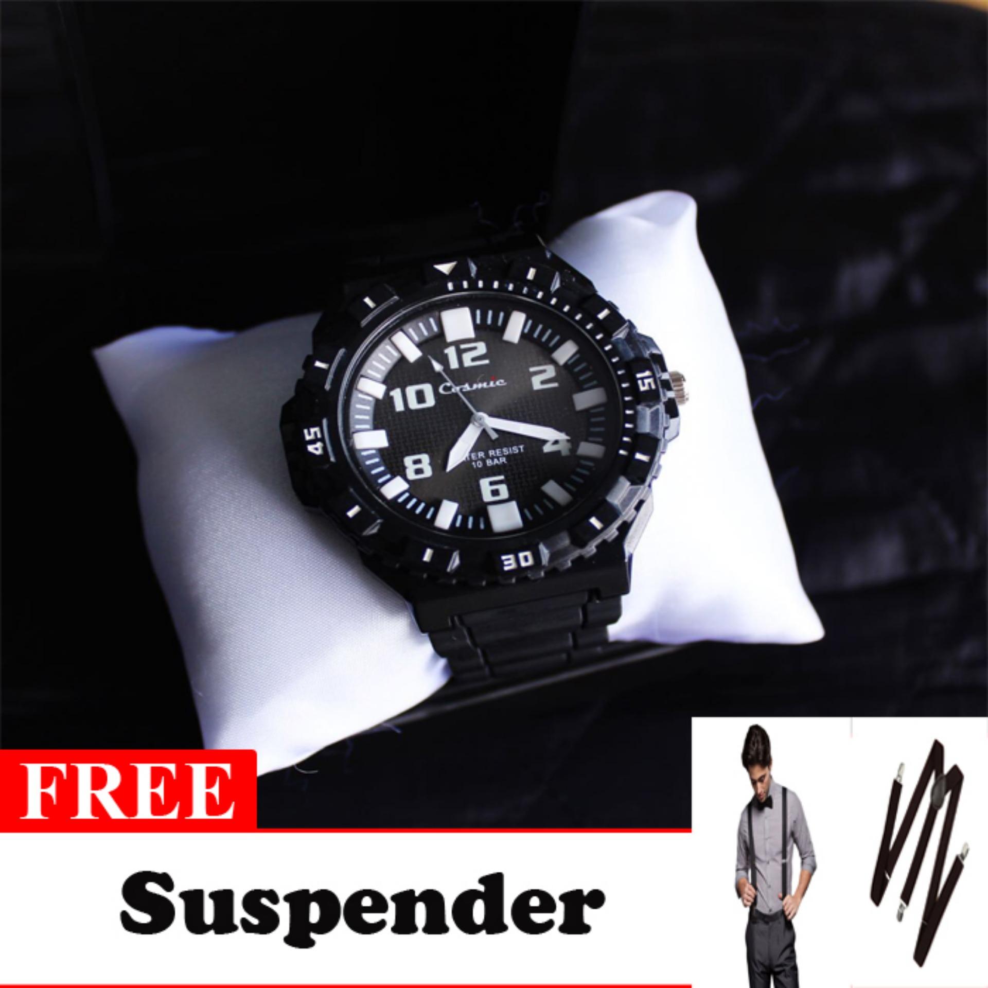 Cosmic Zero Jam Tangan Sport Analog - Hitam Free Suspender