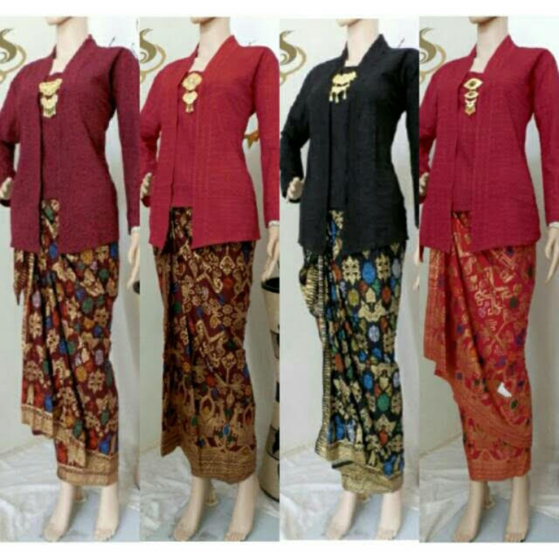 Ancool Mall- Setelan Kebaya Atasan dan Bawahan / Kebaya Modern / Baju Murah / Batik Wanita / Baju Wanita / Batik / Kutu Baru / Baju Batik / Murah; Motif dan Warna Real Photo #Ukuran S, M, L dan XL