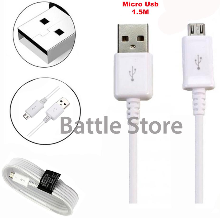 Samsung Kabel Data Panjang 1.5m Original Kabel Charger Micro USB Fast Charging For Samsung Galaxy J1 Mini Prime - Putih