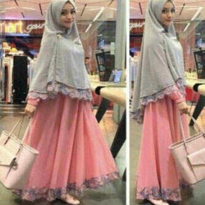 Gamis Safira Muslim Hijab Wanita Terbaru Setelan Baju Jilbab A041-Gamis Wanita Masa Kini