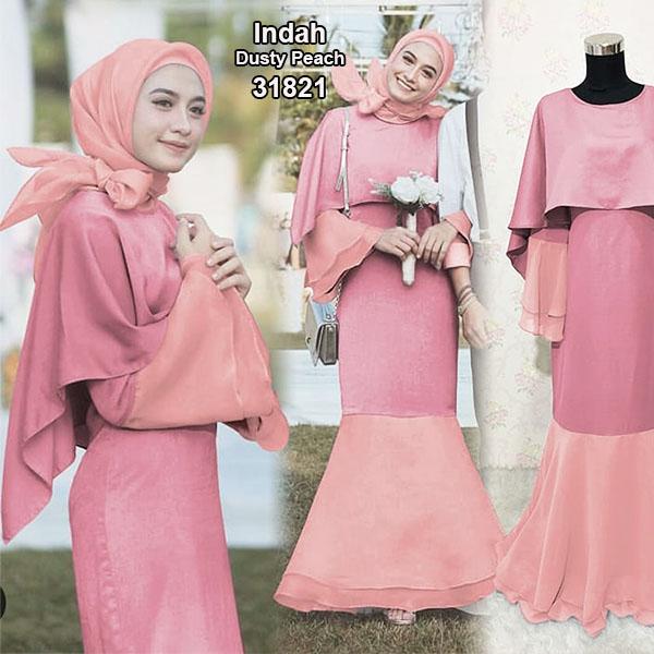 MoslemWear Gamis Pesta Premium Terbaru Trendy kekinian duyung mermaid tangan lonceng Fashion Busana Baju Kebaya Gaun Syari Pesta Party Maxi Dress Kondangan Muslimah Remaja Wisuda Muslim Wanita Hijaber Cantik Mewah Organdi Original Real Pic ihindah