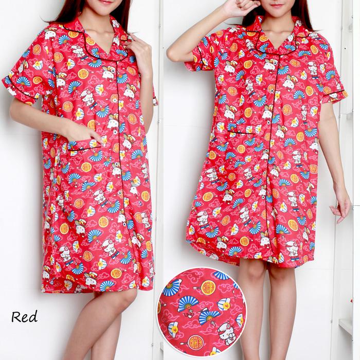 KITY RED DASTER PIYAMA PAJAMAS BAJU TIDUR ROK WANITA DEWASA GROSIR