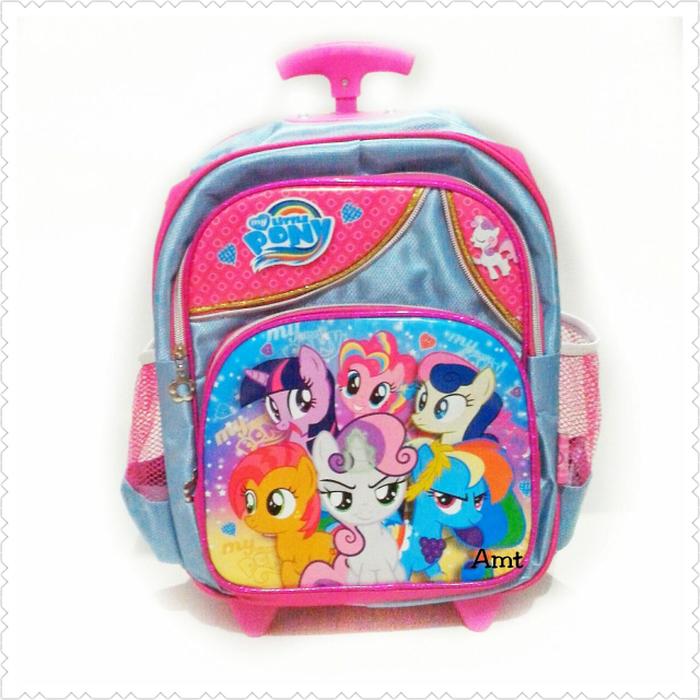 Tas Sekolah Troli Roda Dorong Ransel Trolley Anak TK My Little Pony - 3cv34Y