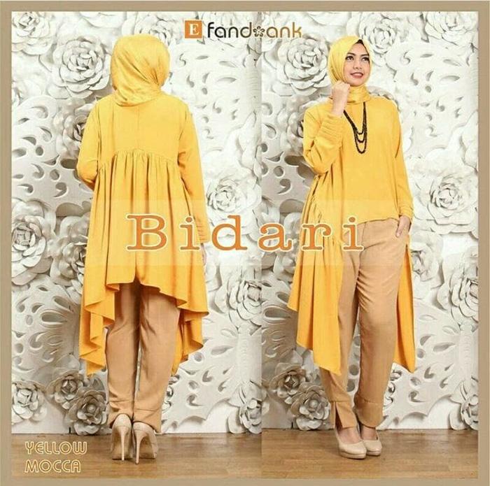 Set Bidari 3In1 Kuning Pakaian Wanita Baju Perempuan Stelan Baj Muslim
