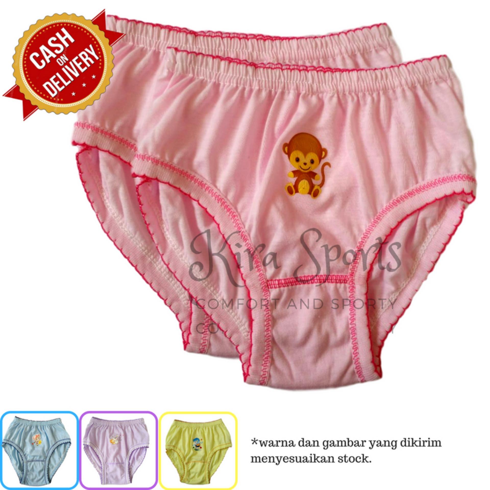 Kira Sports Celana Dalam Anak Perempuan - Paket Isi 2 / Aneka Bawahan Cewek Motif Kartun Karakter Lucu Terbaru Untuk Anak-anak dan Balita / Bukan Merk Sorex Jumbo Transparan G-string Boxer Bunga / Dalaman Wanita Bahan Katun Murah ANK71602 - Bisa COD