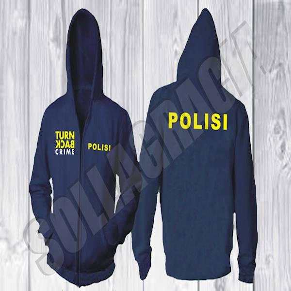 JAKET SWEATER HOODIE ZIPPER TURN BACK CRIME POLISI