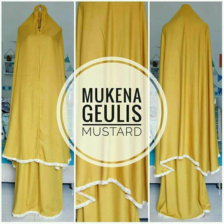Mukena Bali Renda Polos Dewasa Jumbo Warna Gold Bahan Rayon Premium Super Adem