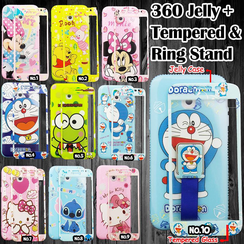 360 Jelly + Tempered dan Ring Stand Samsung J2 PRO